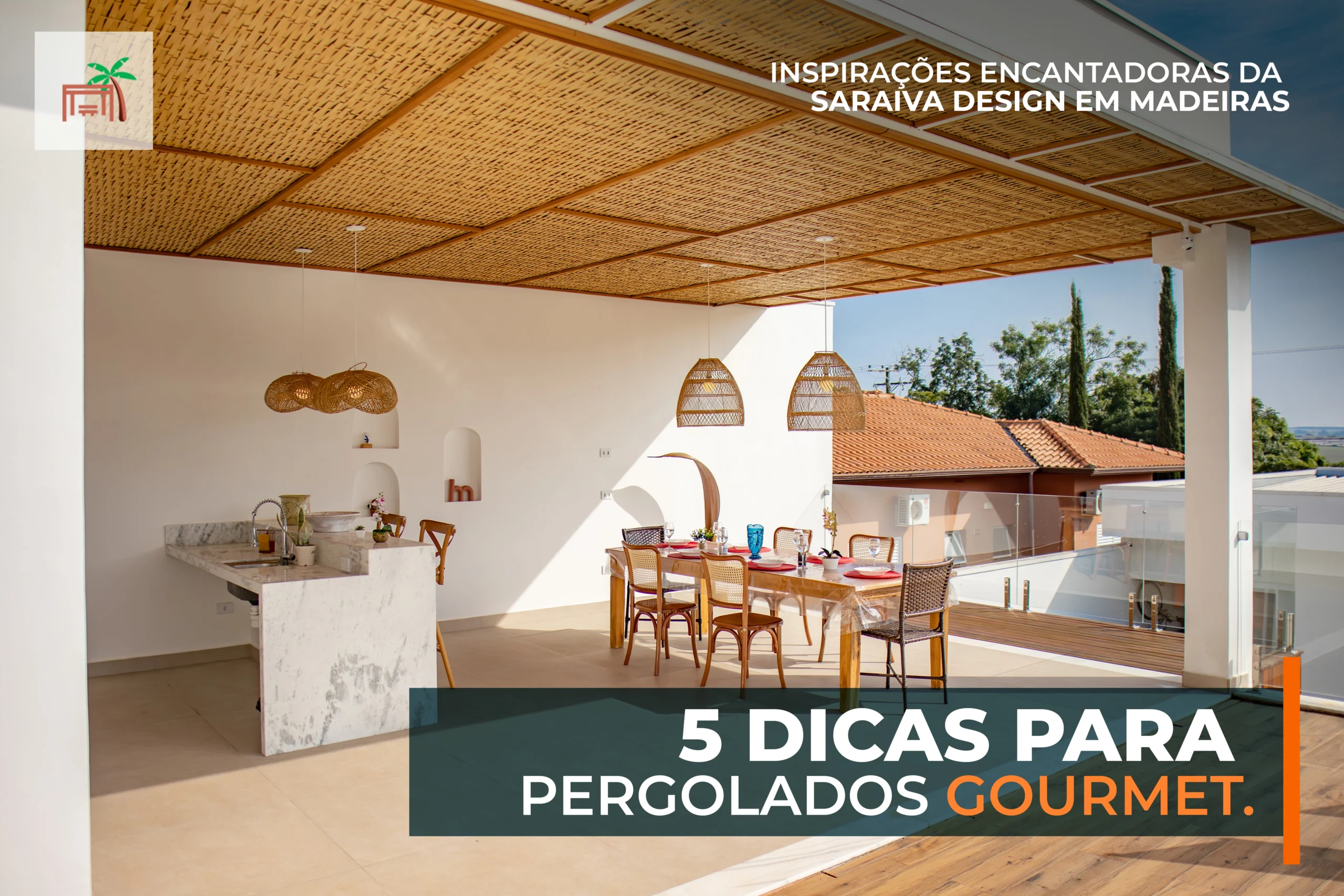 pergolado para área gourmet Saraiva