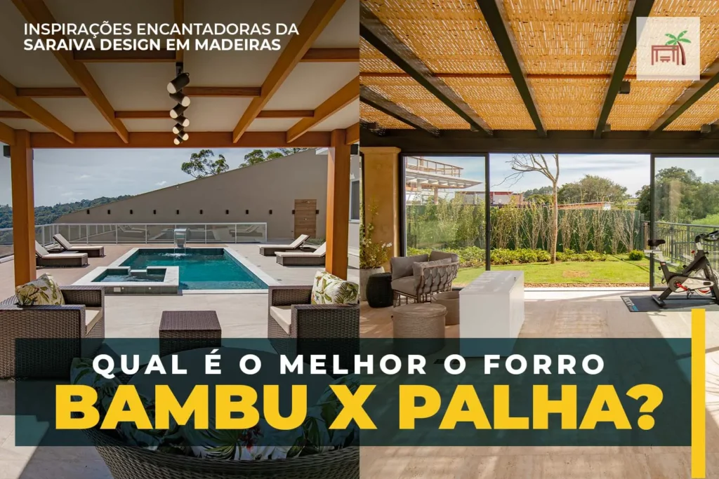 forros de palha e bambu