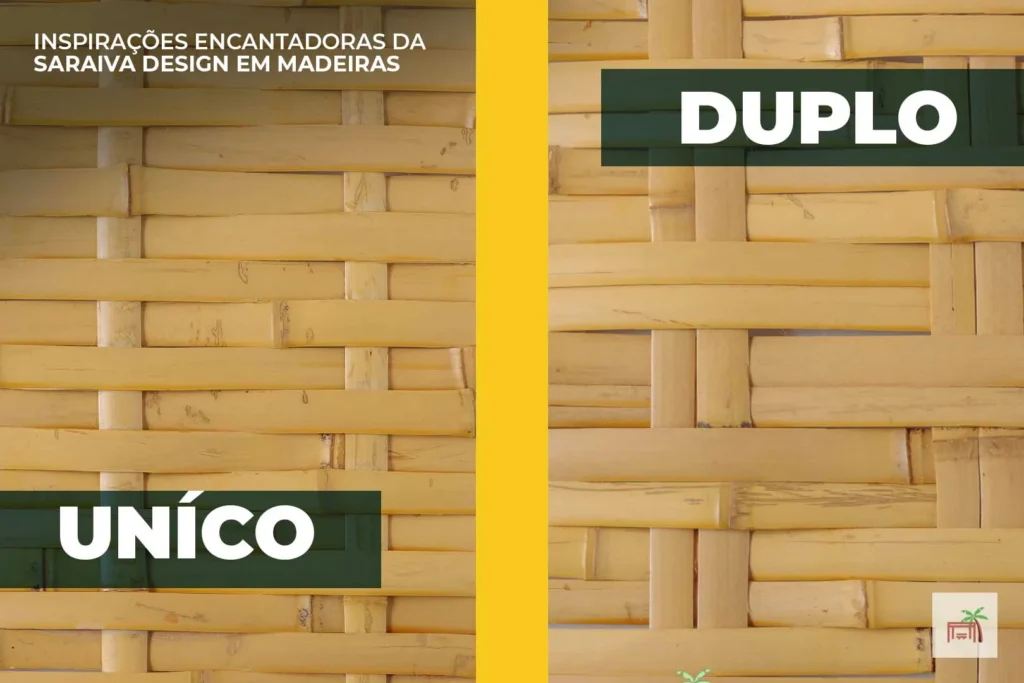forros de bambu tramado único ou duplo