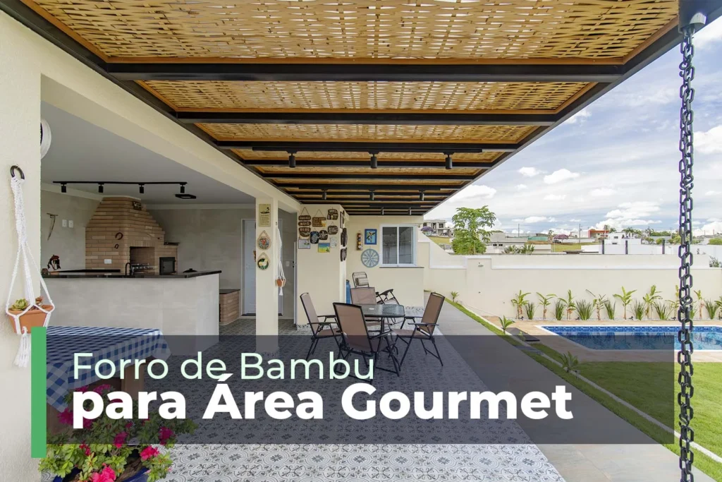 forro de bambu para area gourmet