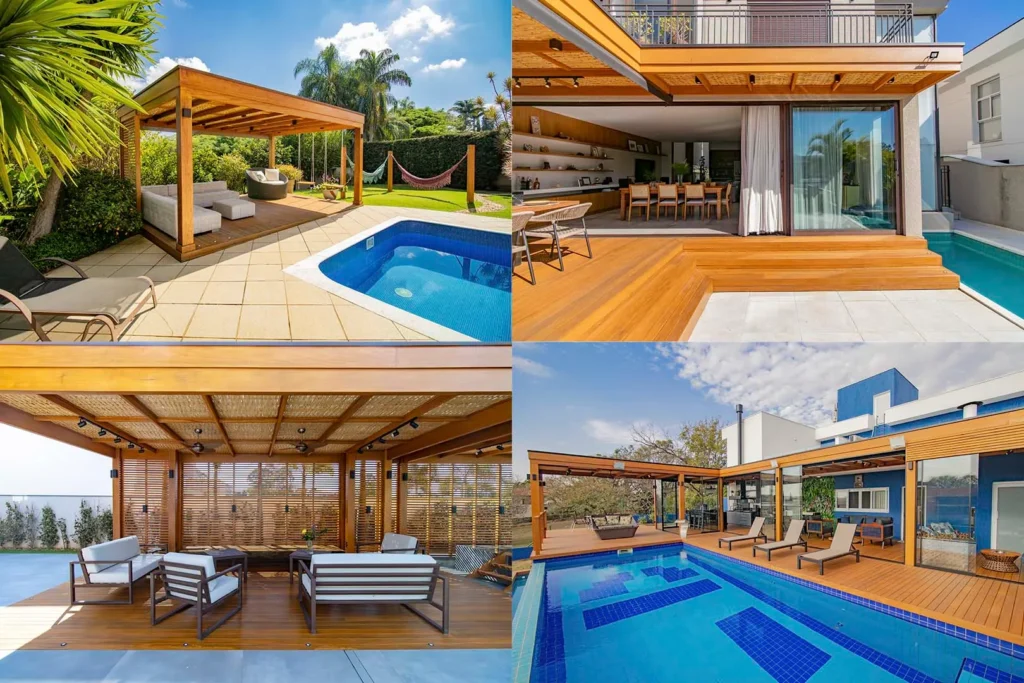 pergolado e deck de madeira