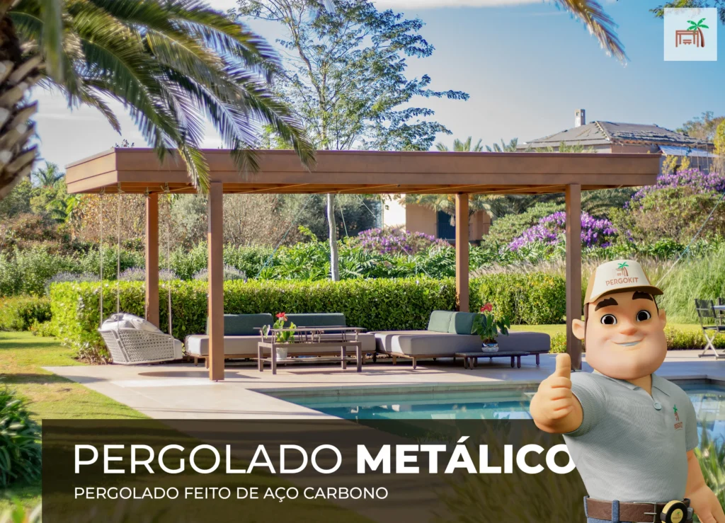 Pergolado Metálico Feito de aço e carbono Saraiva