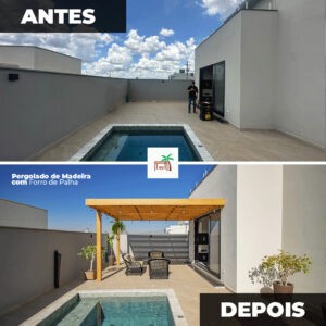 pergolado de madeira - instalado recentemente