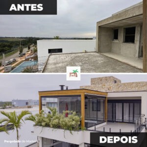 pergolado de madeira - recém implementado