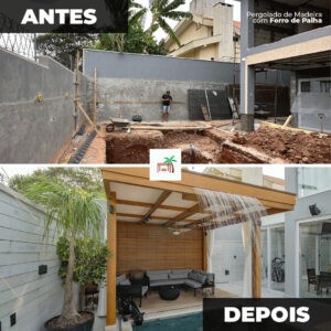 pergolado de madeira - nova implementação