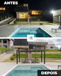 pergolado metálico - contemporâneo