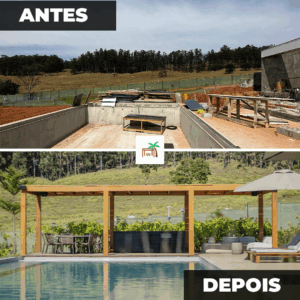 pergolado de madeira - recém concluído