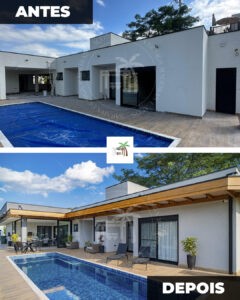 pergolado de madeira - defesa contra chuva