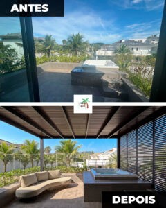 pergolado metálico - área de relachamento