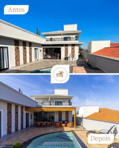 pergolado metálico - piscina