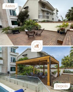 pergolado em madeira - condomínio