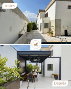 pergolado metálico - corredor