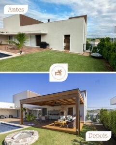 pergolado de madeira - churrasqueira