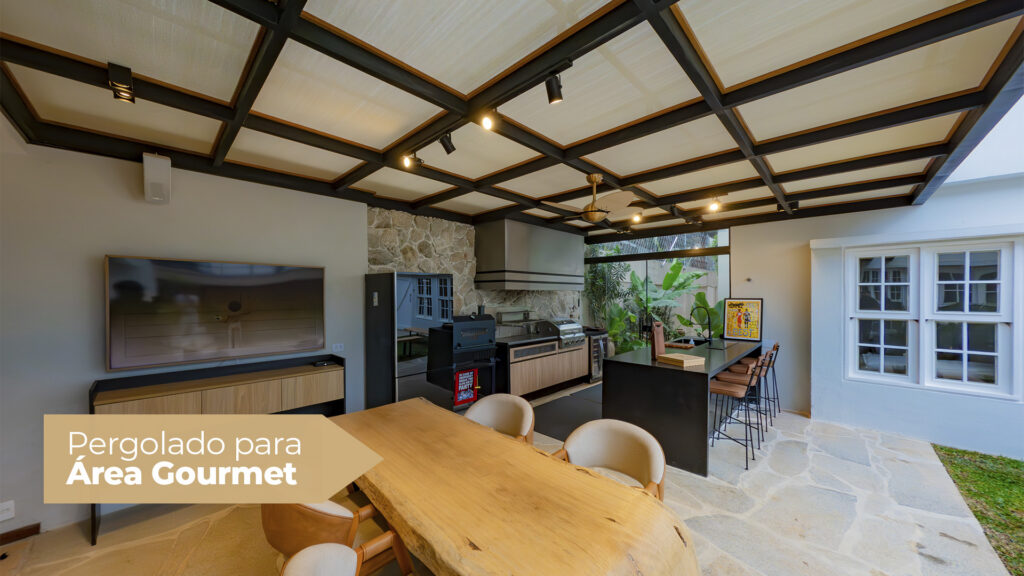 pergolado para áre gourmet